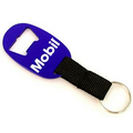 Large Oval Bottle Opener with Woven Strap & Split Key Ring